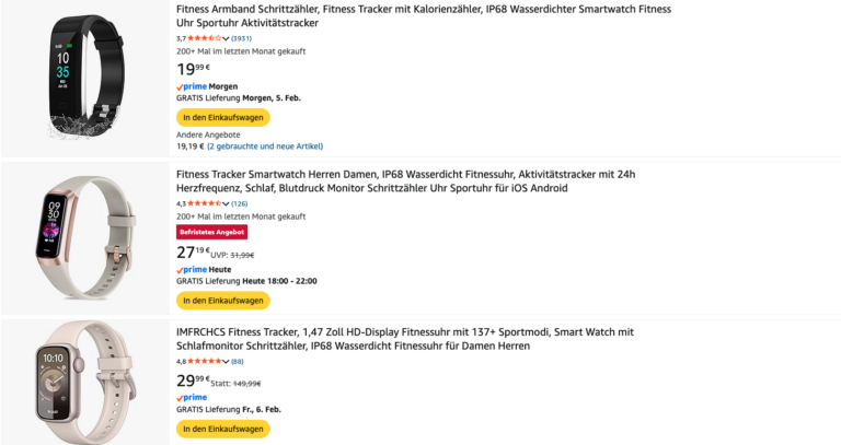 Günstige Fitnesstracker Test